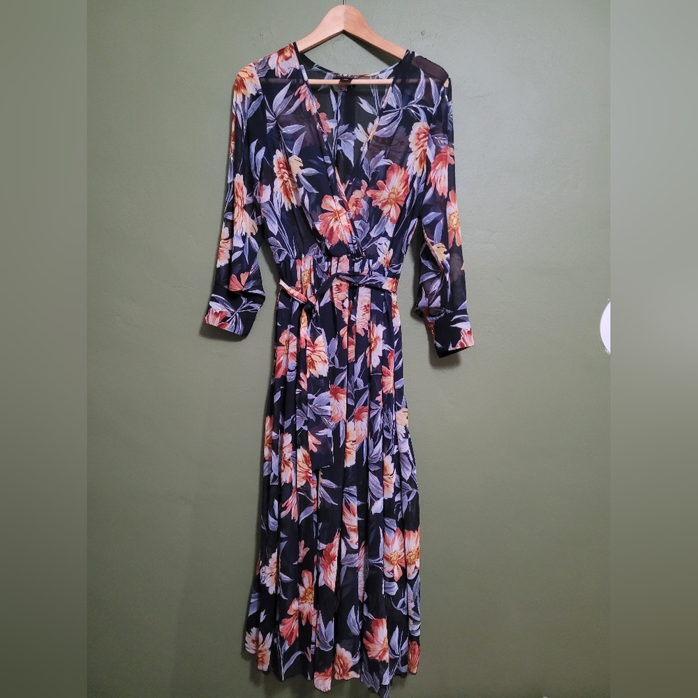 Alexa B Nites Floral Maxi Dress - 10P Petite